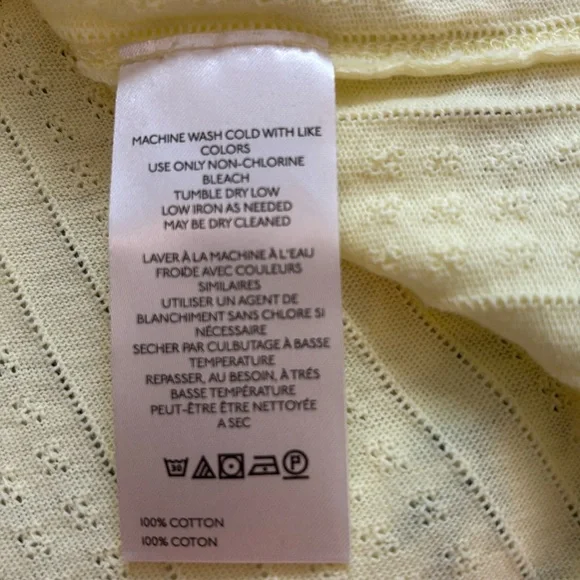 Free People/We the Free Penny Pointelle Cardi in Tender Yellow Size L. NWT Tees - Long Sleeve